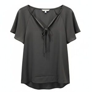 New Gray Semi-Sheer Casual Top – Size Medium